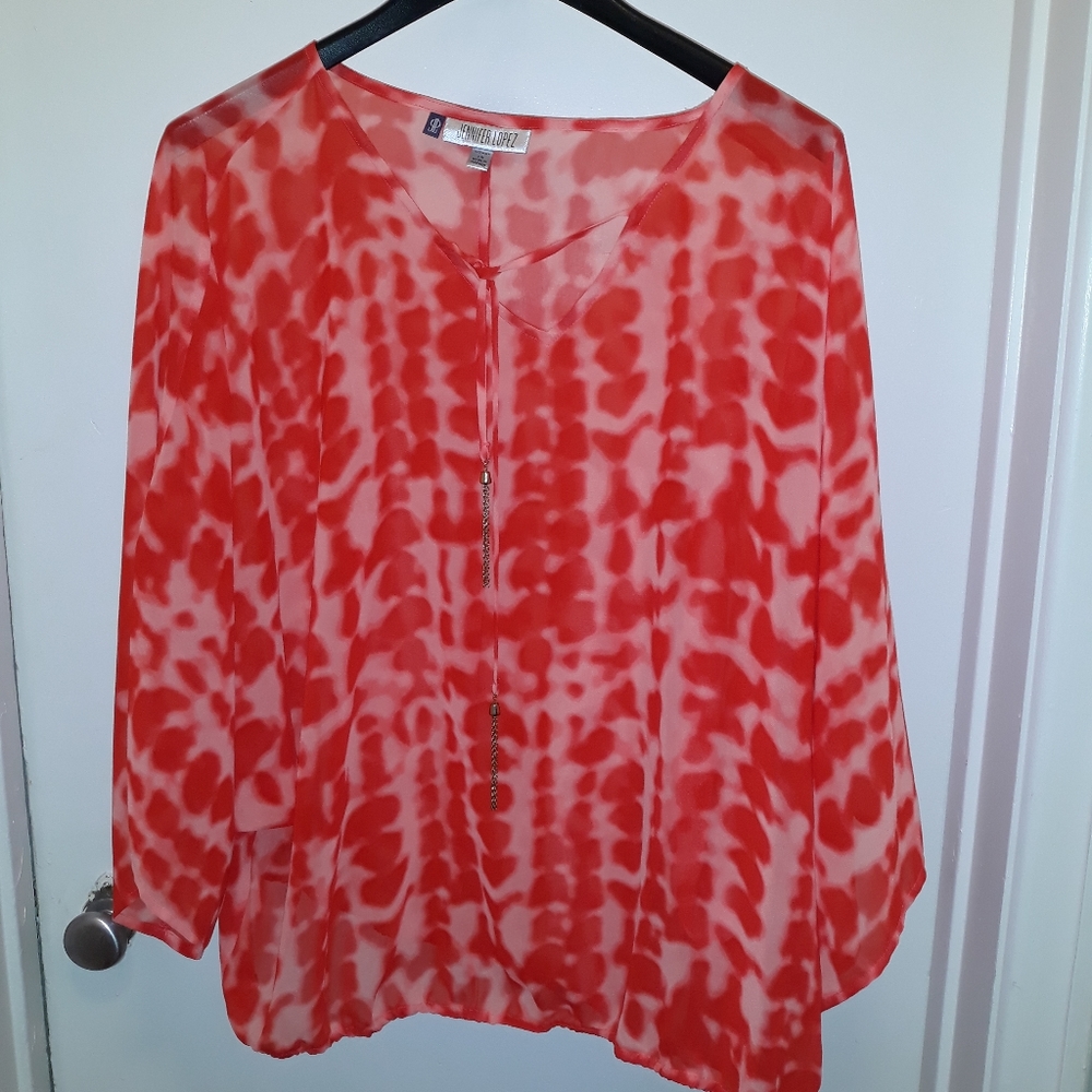 Red and white blouse
